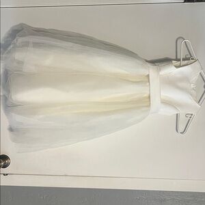 David's Bridal Ivory Satin Gown